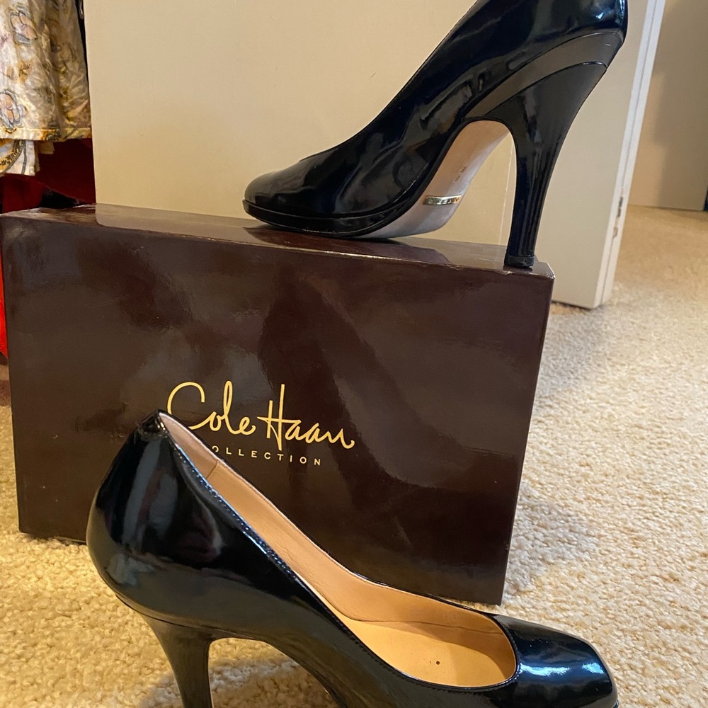Black Patent Leather Cole Haan Nike Air Heels